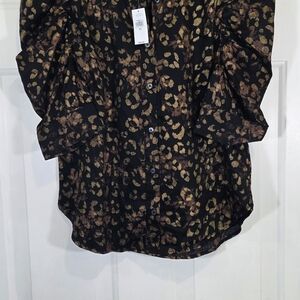 GAP‎ Black and Brown Patterned Blouse
